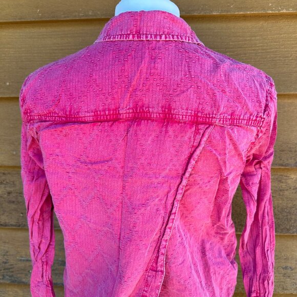 Maeve The Cate Classic Pink Button Down Open Back Long Sleeve Shirt Size XS - Picture 7 of 8